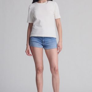 SHORT SLEEVE CREW NECK T-SHIRT IN COCONUT MILK