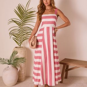 Everen Striped Maxi Dress