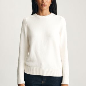 CREW NECK SWEATER IN ANTIQUE WHITE