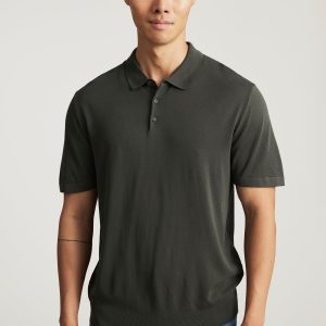 EDITION SHORT SLEEVE POLO SWEATER IN URBAN CHIC