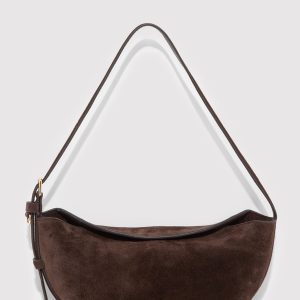 SUEDE CRESCENT BAG IN TORTOISE SHELL