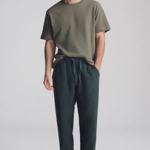DRAWSTRING LINEN PANTS IN URBAN CHIC