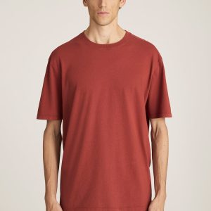 SHORT SLEEVE CREW NECK T-SHIRT IN BARN RED
