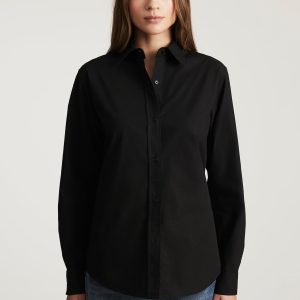 LONG SLEEVE BUTTON-UP SHIRT IN BLACK