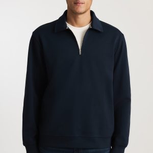 HALF ZIP SWEATSHIRT IN DARK SAPPHIRE