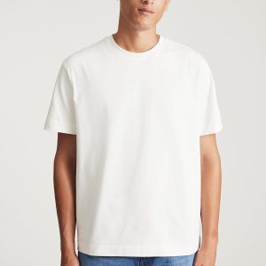 SHORT SLEEVE CREW NECK T-SHIRT IN ANTIQUE WHITE